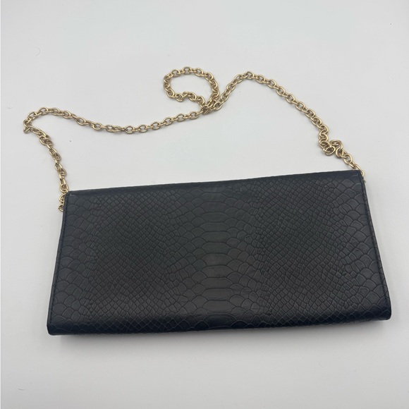 Aldo Black Textured Clutch with Gold Accent - Picture 2 of 6